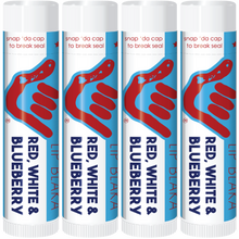 Load image into Gallery viewer, Red, White & Blueberry Lip Blaka with Zinc Oxide (4pk)