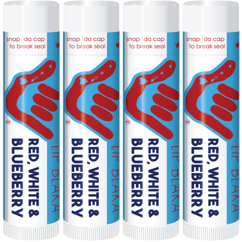 Red, White & Blueberry Lip Blaka with Zinc Oxide (4pk)