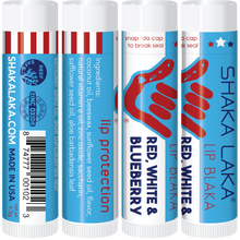 Load image into Gallery viewer, Red, White &amp; Blueberry Lip Blaka with Zinc Oxide (4pk)
